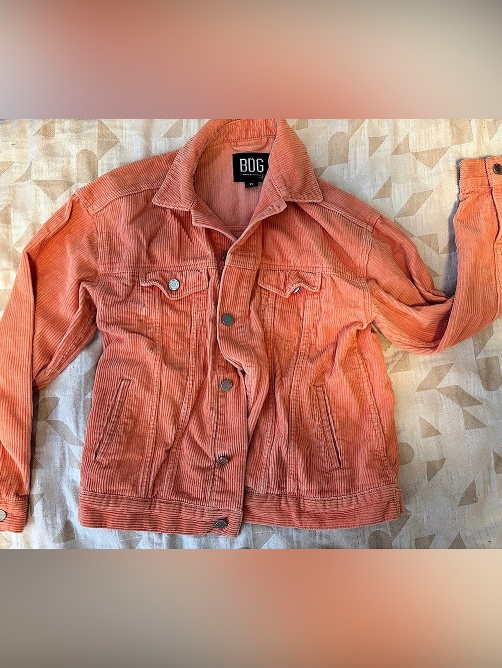 BDG Corduroy Trucker Jacket Women's Orange XS